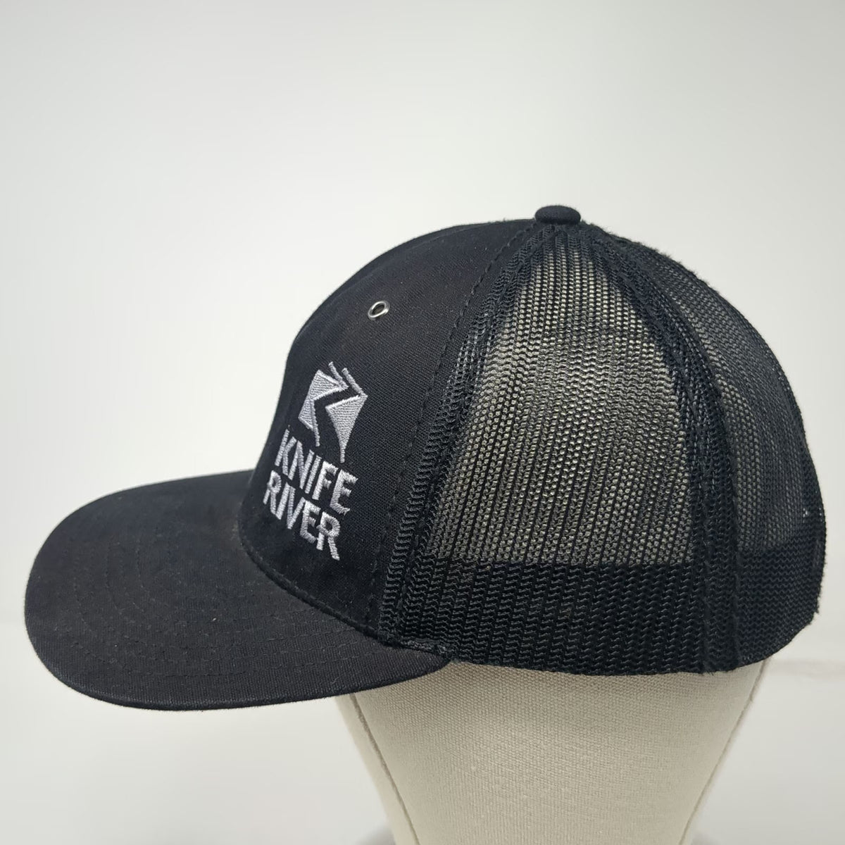 Richardson Trucker Hat Black One Size Knife River Mesh Snapback Workwear Cap