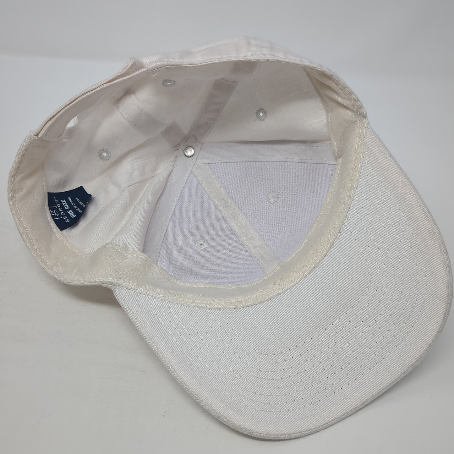George Strapback Hat White One Size Solid Adjustable Blank Outdoor