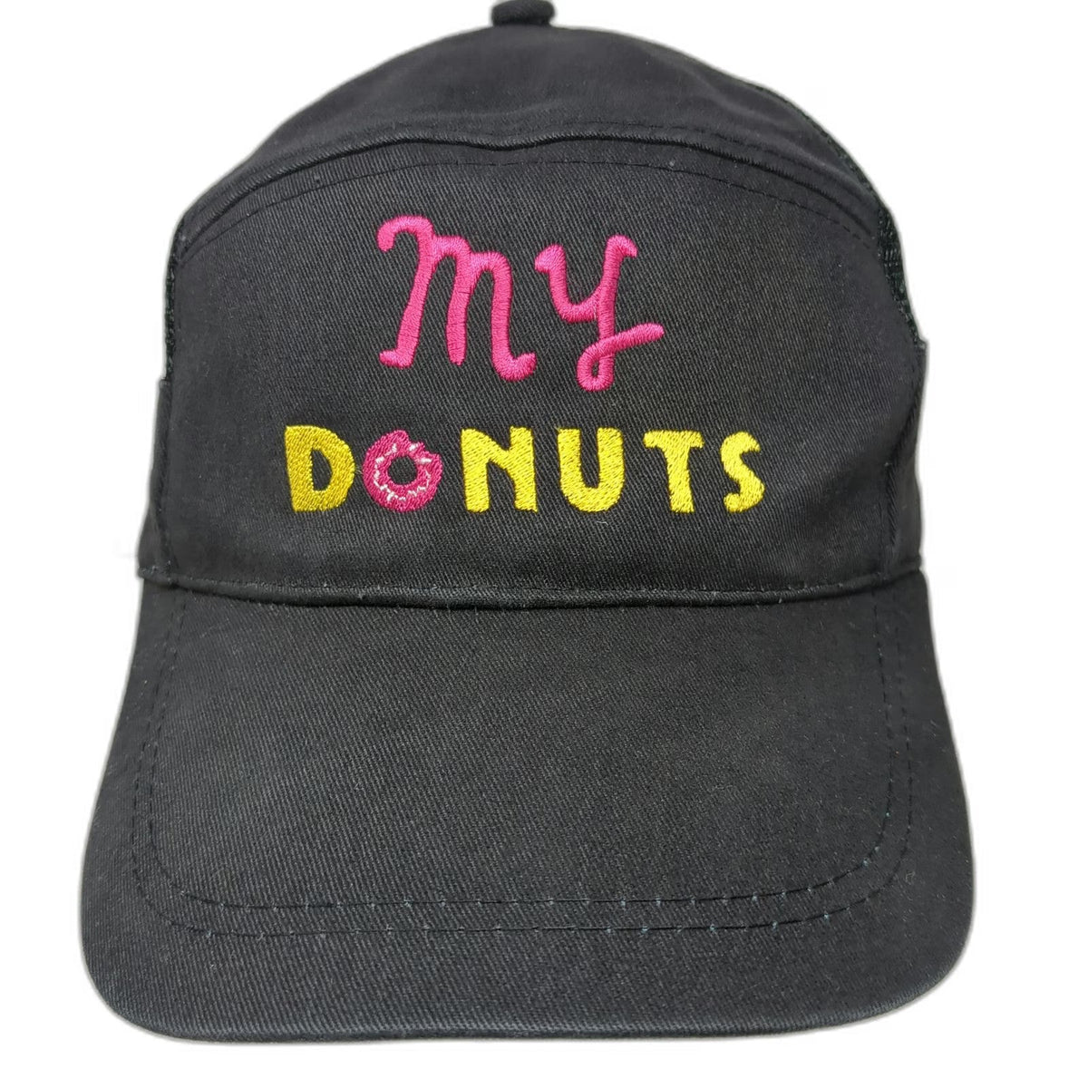 Baseball Cap Black One Size my DONUTS Mesh Strapback Novelty Embroidery Hat