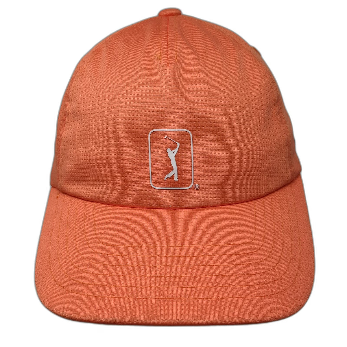PGA Tour Strapback Orange One Size Airflux Breathable Performance Mesh Golf Hat