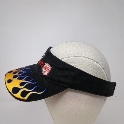NASCAR Dodge Motorsports Racing Visor Black Gold Flames Drew Pearson Hat OSFA