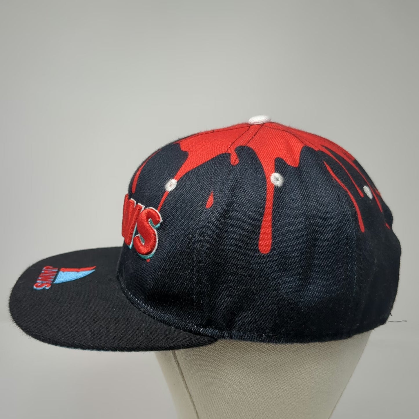 Headgear Classics Snapback Black Red One Size Jaws Movie Shark Blood Drip Hat