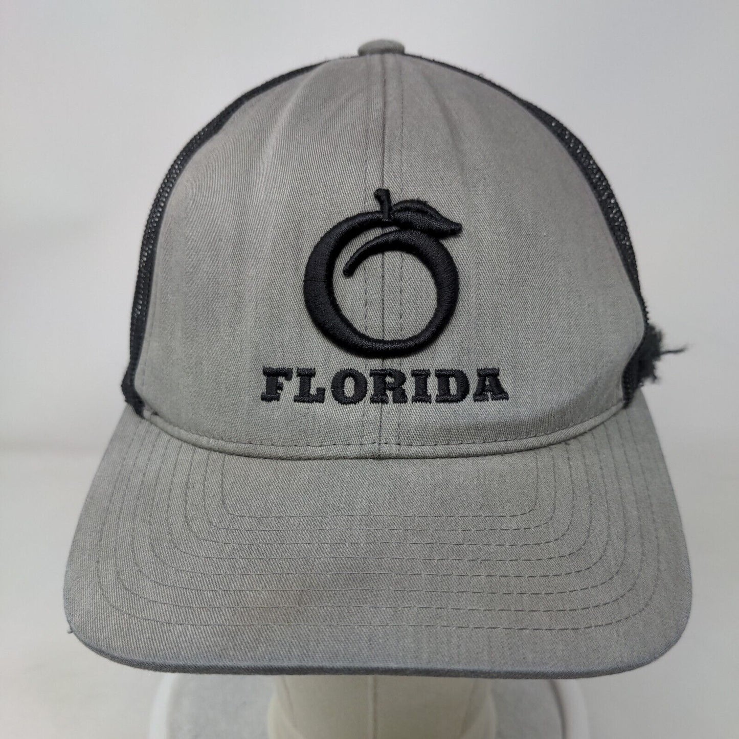 Florida Snapback Trucker Hat Gray OS Embroidered Mesh Back Pacific Headwear