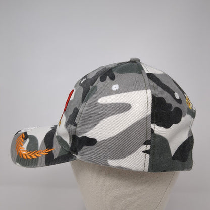 USA Strapback Hat Multicolor One Size Embroidered Camouflage 6 Panel