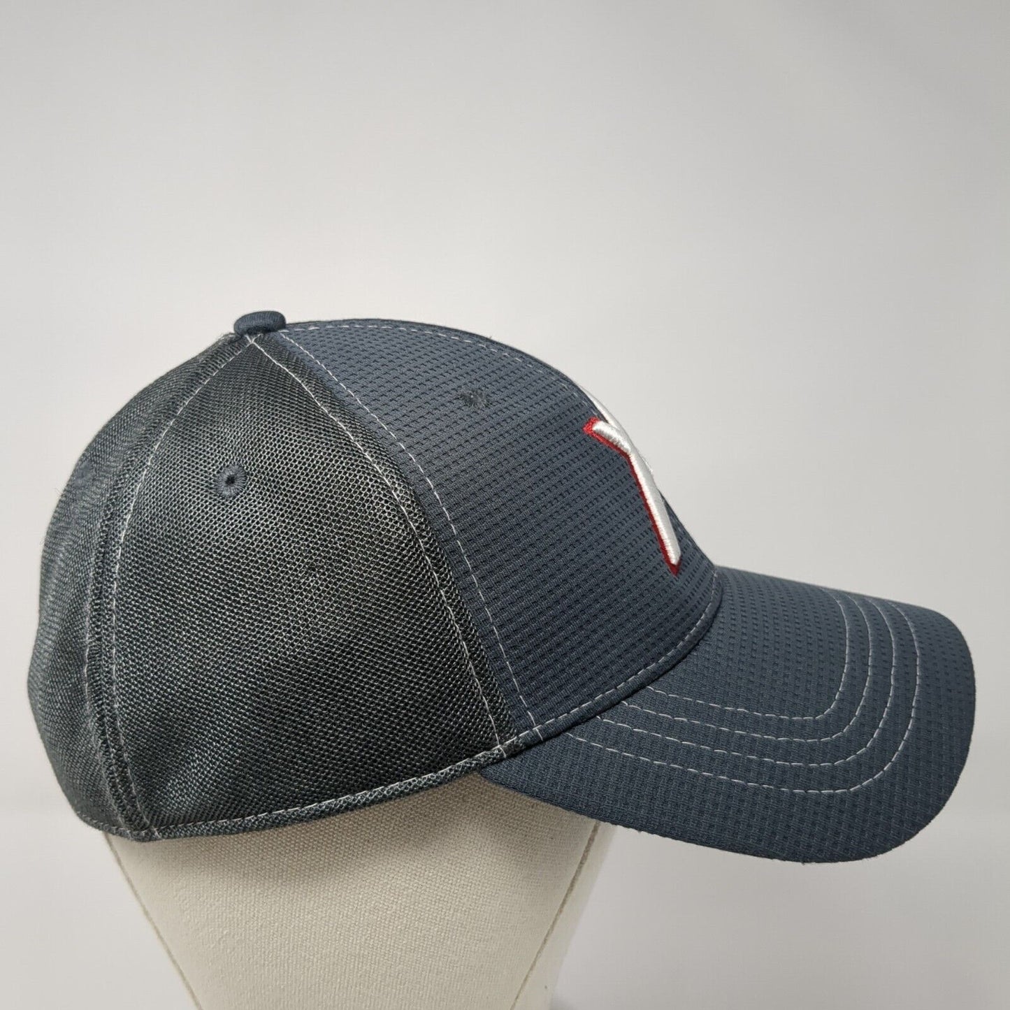 Plexus Worldwide Fitted Hat Gray L/XL Embroidered Vented Holes 6 Panel Polyester