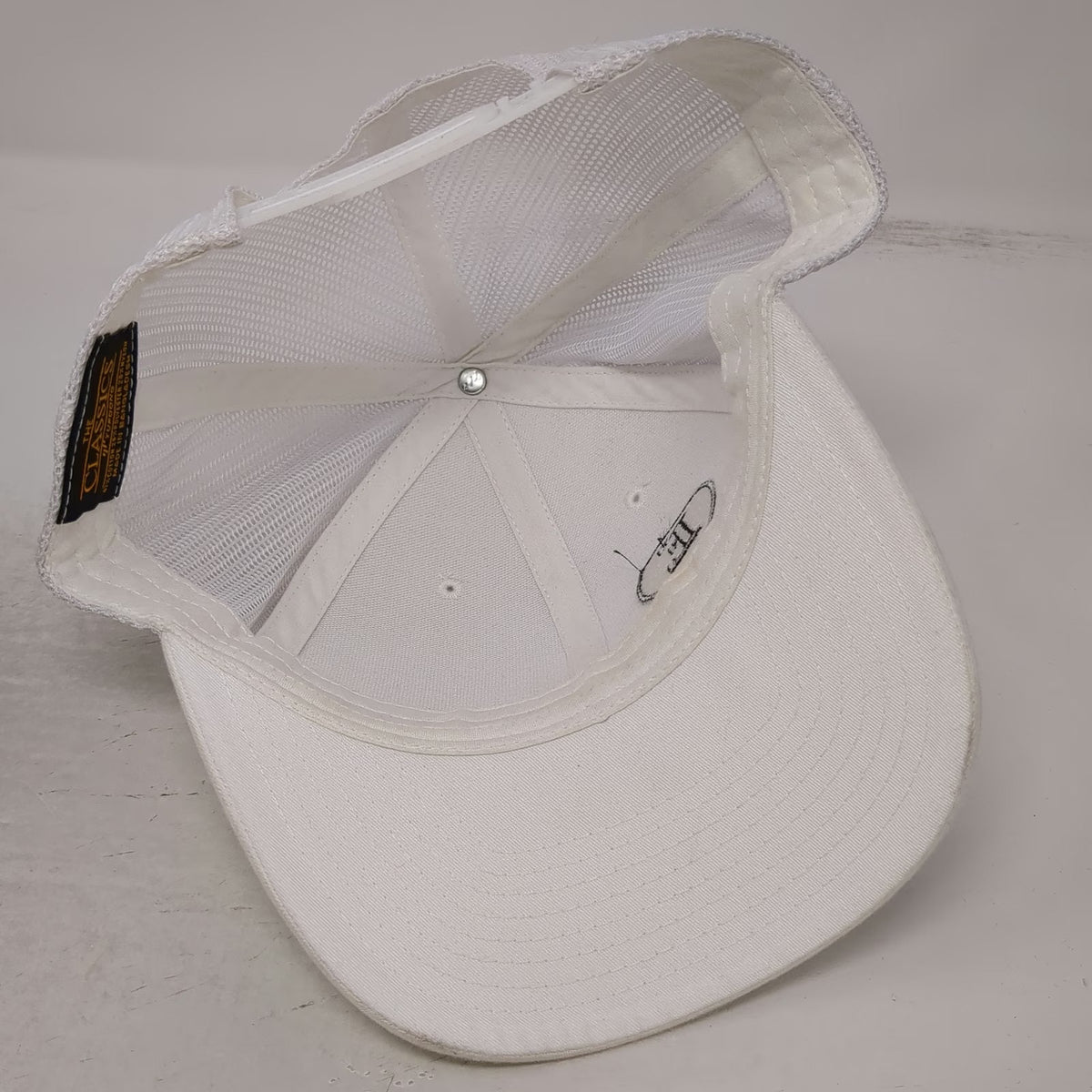 Yupoong White Trucker Hat One Size Entrepreneur Embroidered Mesh Back Snapback