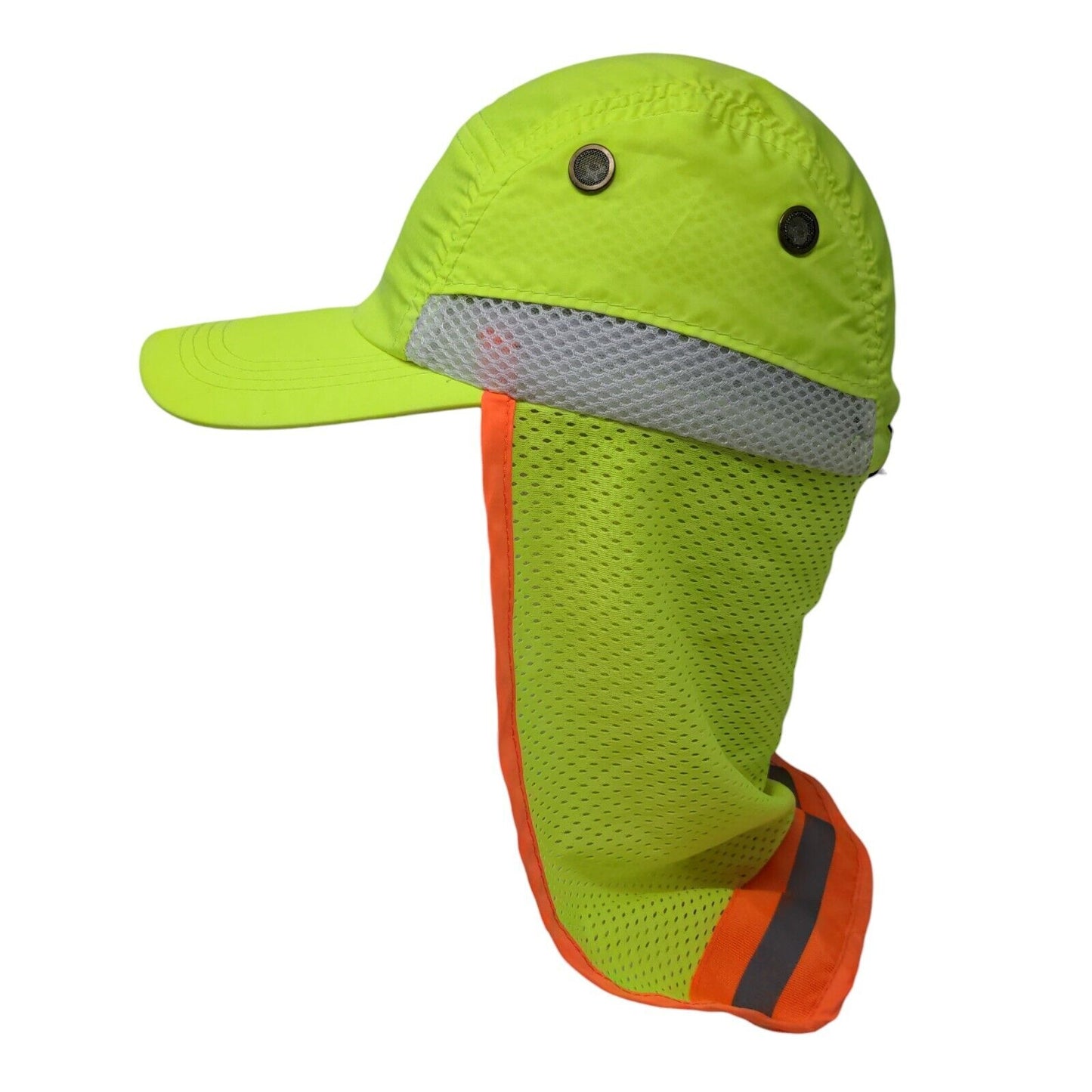 Unbranded Toggle Back Sun Hat Green One Size Neck Flap Reflective Vent Holes