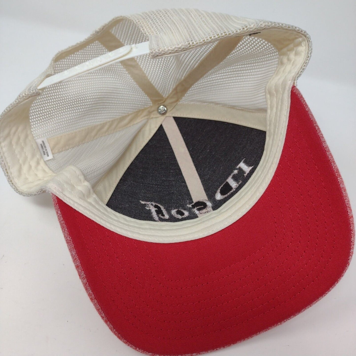 ID Golf Snapback Trucker Hat Red M/L Adjustable Mesh Back 6 Panel Richardson