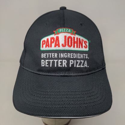 Papa John's Men's Strapback Hat Black Adjustable Embroidered Logo Employee