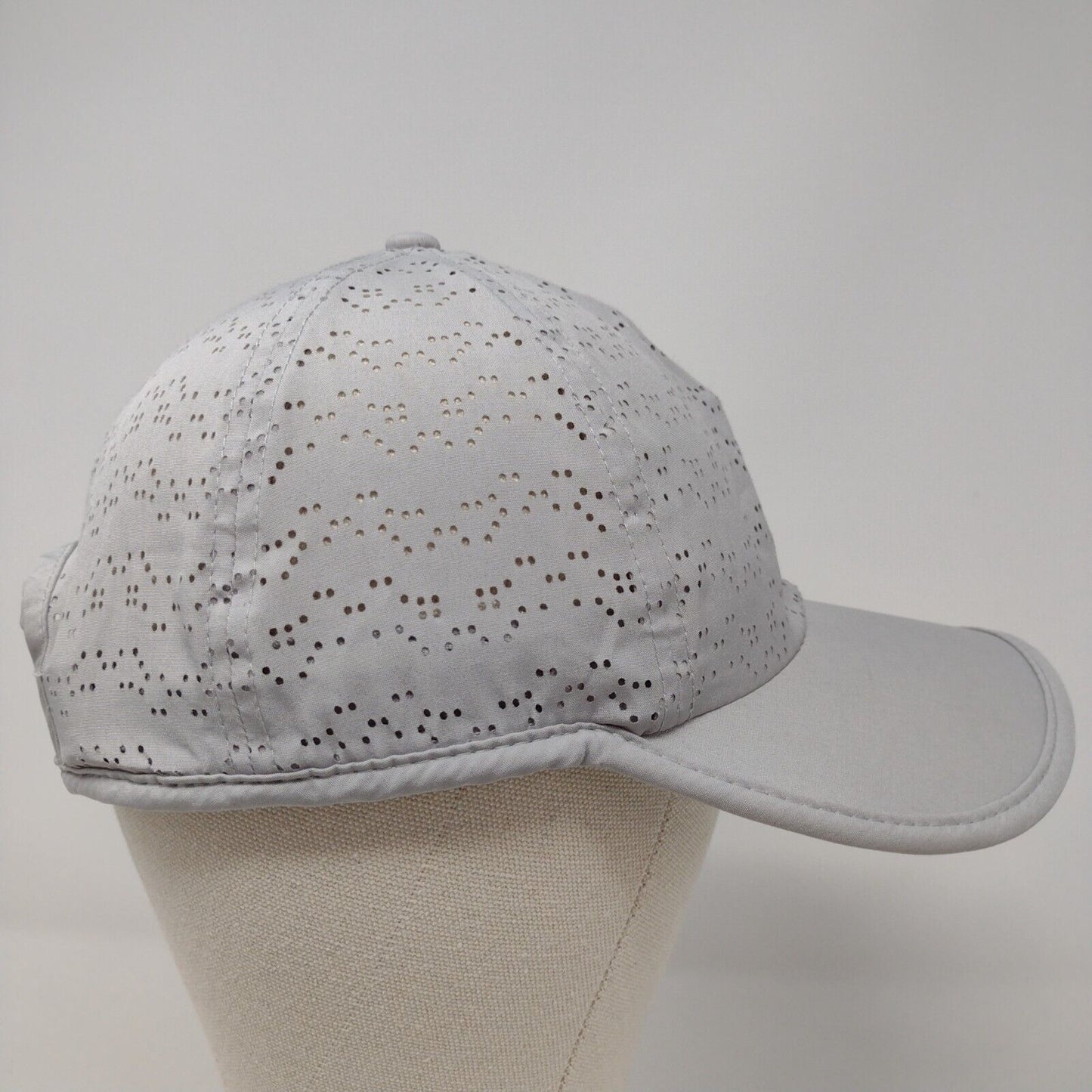 Layer Strapback Hat Gray OSFA Adjustable Laser Cut 6 Panel Solid