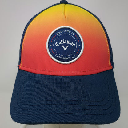 Callaway Trucker Hat Blue OSFM Sunset Gradient Patch Golf Carlsbad CA Snapback