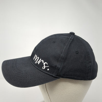 Mrs. Slideback Hat Black One Size Adjustable Embroidered 6 Panel Cotton