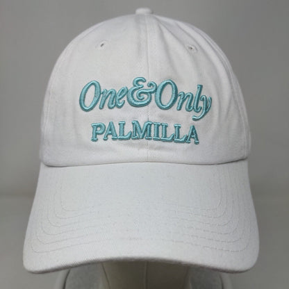 One & Only Palmilla Strapback Hat White One Size Embroidered 6 Panel