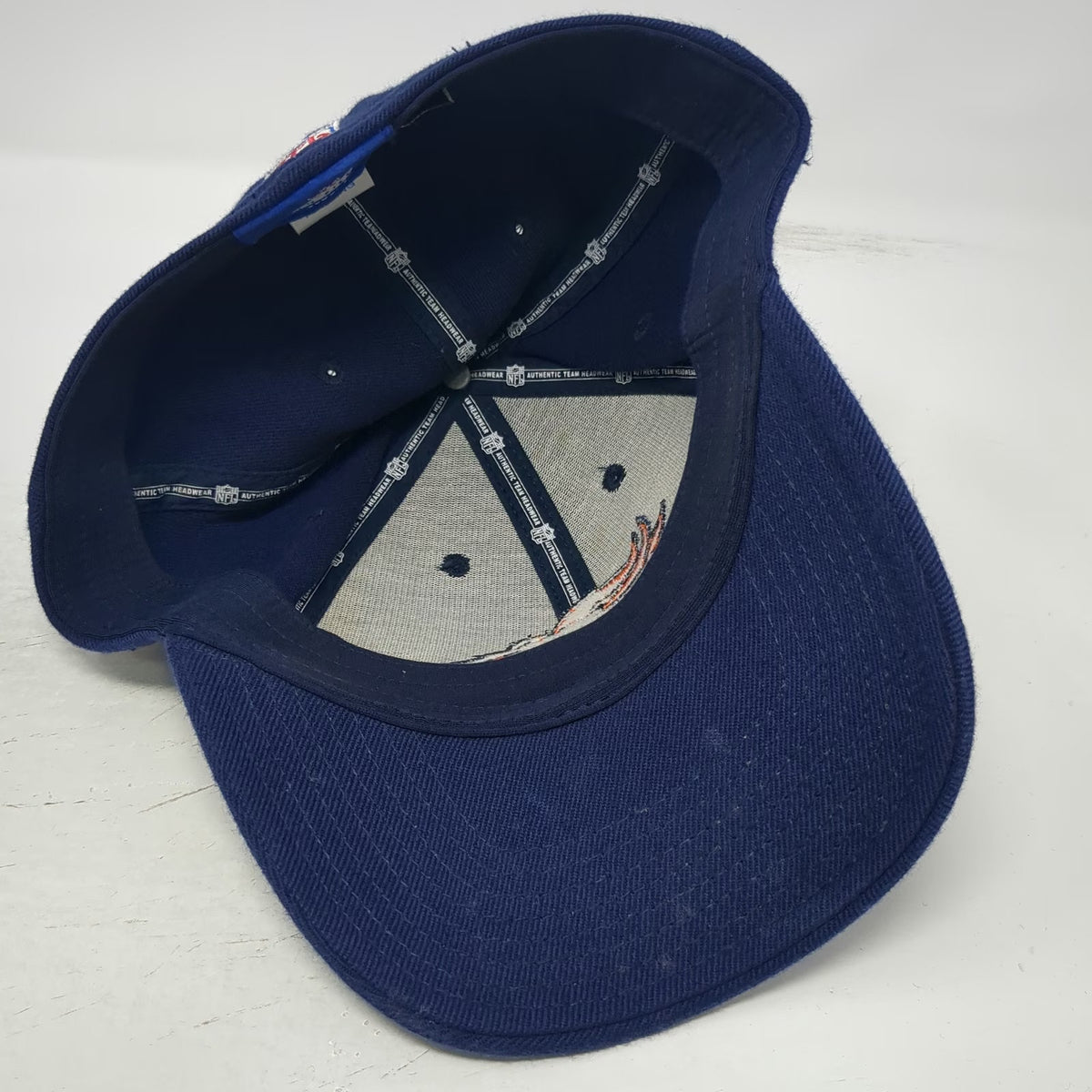 Reebok Denver Broncos NFL Blue Cap One Size Stretch Fit OSFA Shield Logo Hat