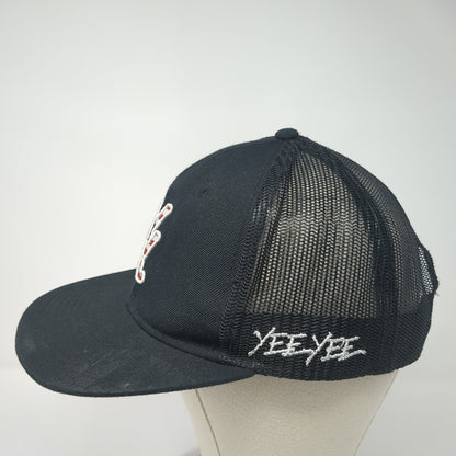 Yee Yee Logo USA Flag Snapback Trucker Hat Black One Size Mesh Back
