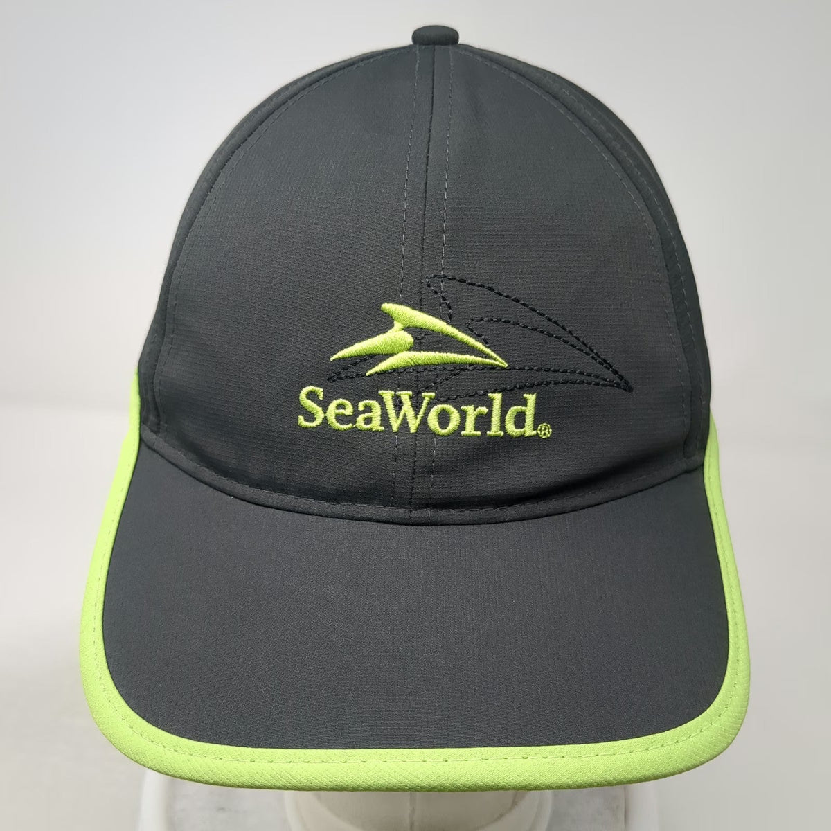 SeaWorld Hat Baseball Cap Gray One Size Mesh Side Panels Performance Adjustable