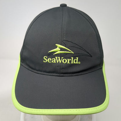 SeaWorld Hat Baseball Cap Gray One Size Mesh Side Panels Performance Adjustable