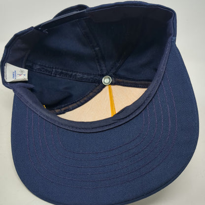Cap America 5 Panel Blue Yellow L Wolf Patch Snapback Made in USA Vintage Hat