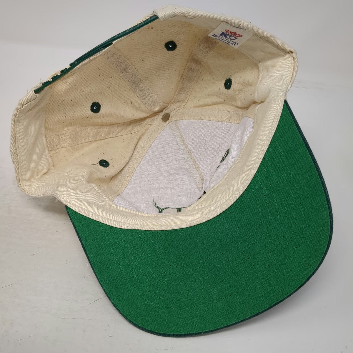 KC Caps 5 Panel Beige Green One Size Safety Never Hurts Snapback Workwear Hat