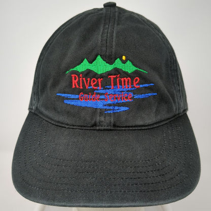 Richardson Baseball Cap Black One Size River Time Guide Service Adjustable Hat