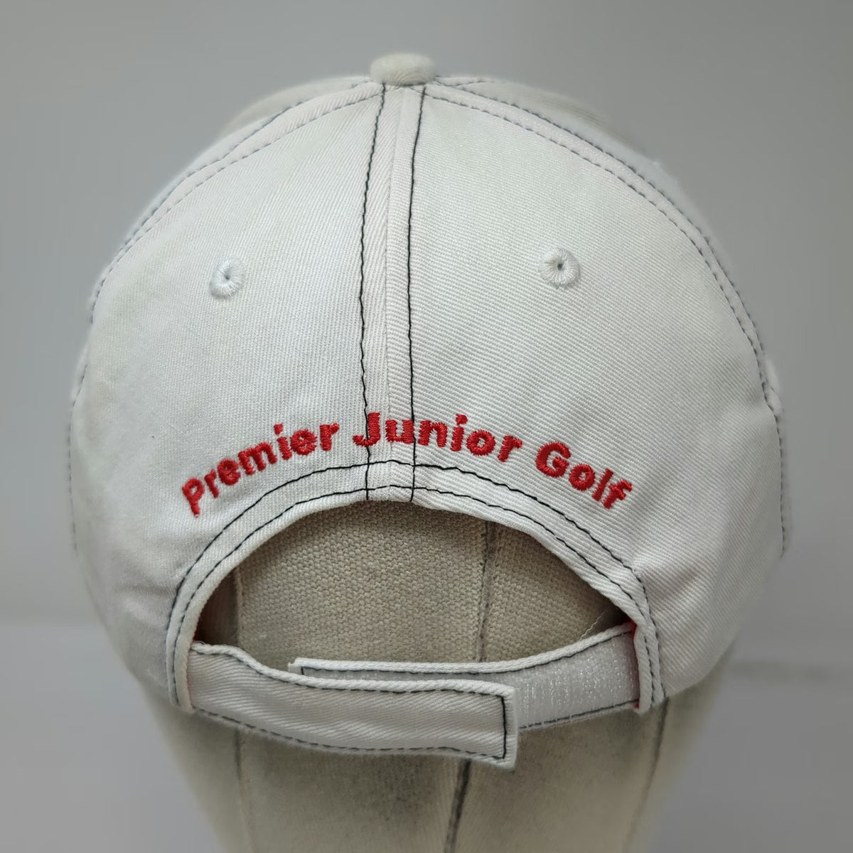 PowerBilt Baseball Cap White One Size TGA Premier Junior Golf Strapback hat Logo