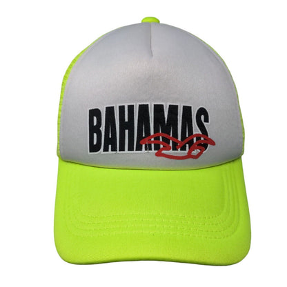Bahamas Snapback Trucker Hat Green One Size Adjustable Mesh Back Lucky 7 USA