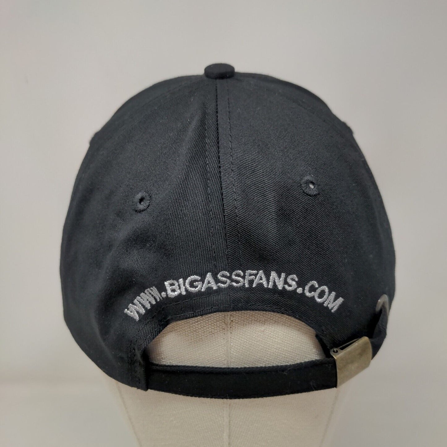 BIG ASS Fans Slideback Hat Black OSFM Adjustable Embroidered 6 Panel Cotton
