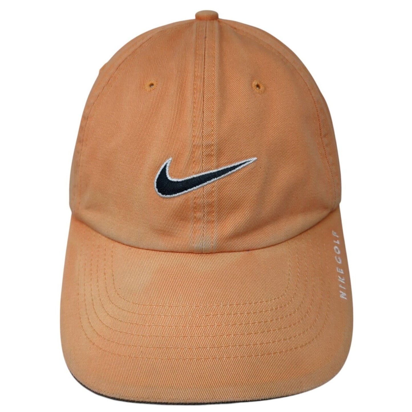 Nike Golf Strapback Hat Orange One Size Adjustable Embroidered 6 Panel