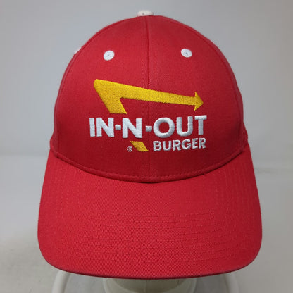 In-N-Out Burger Baseball Cap Red L Flexfit Embroidered Logo White Eyelets Hat