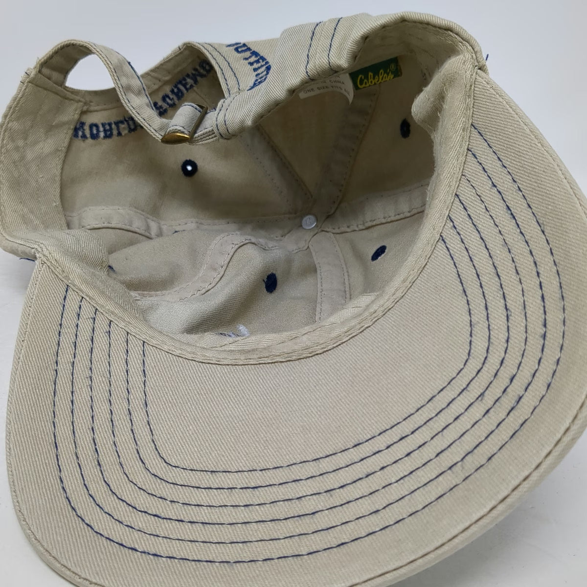 Cabela's Baseball Cap Beige Blue One Size Grand Opening Boise Idaho 2006 Hat