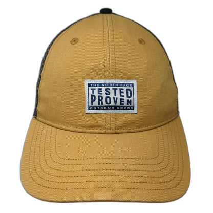 The North Face Trucker Hat Yellow One Size Mesh Back Snapback Patch Outdoor Cap