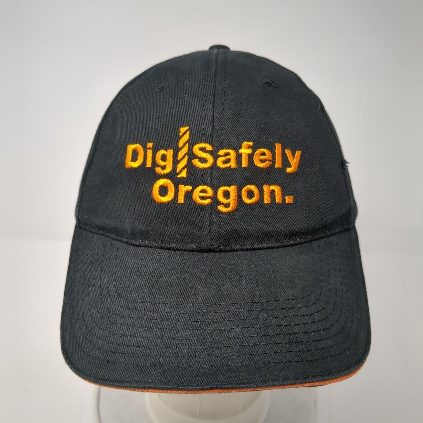 Dig Safely Oregon Strapback Hat Black One Size Adjustable Embroidered 6 Panel