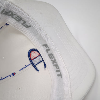 Champion C Logo Fitted Hat White One Size Embroidered Flexfit 6 Panel