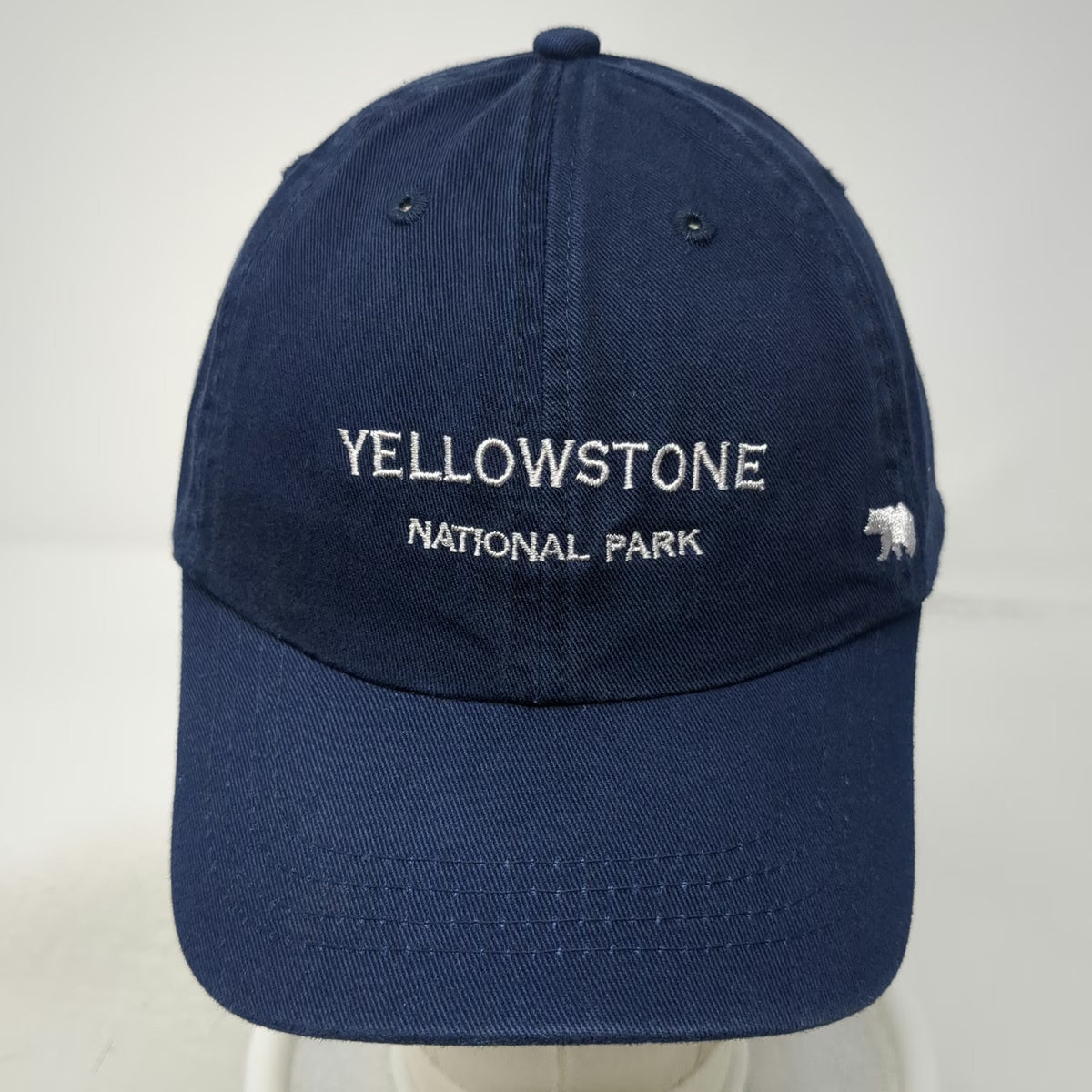 Fahrenheit Yellowstone National Park Bear Blue One Size Baseball Cap Hat Cotton