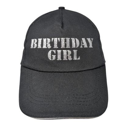 Birthday Girl Strapback Hat Black One Size Adjustable Solid Outdoor