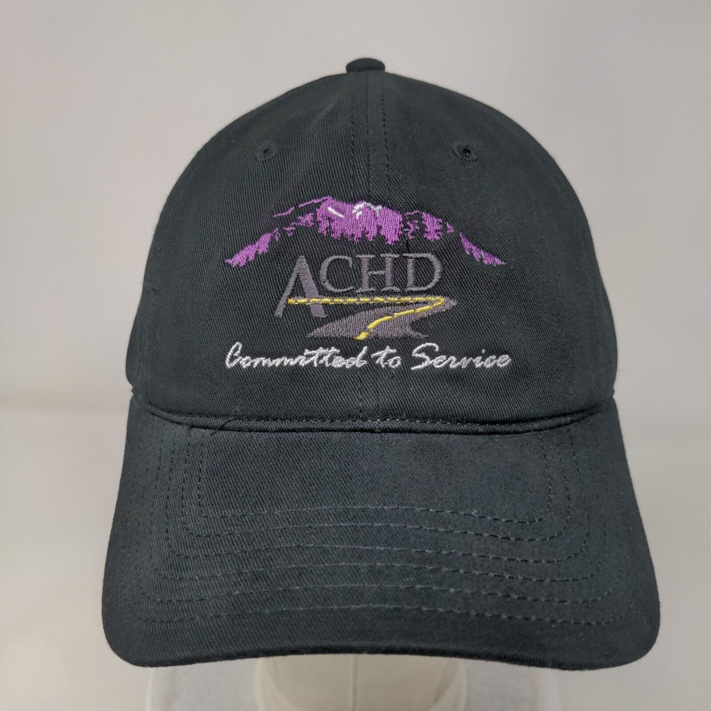 ACHD Committed To Service Strapback Hat Black OSFM Embroidered Otto