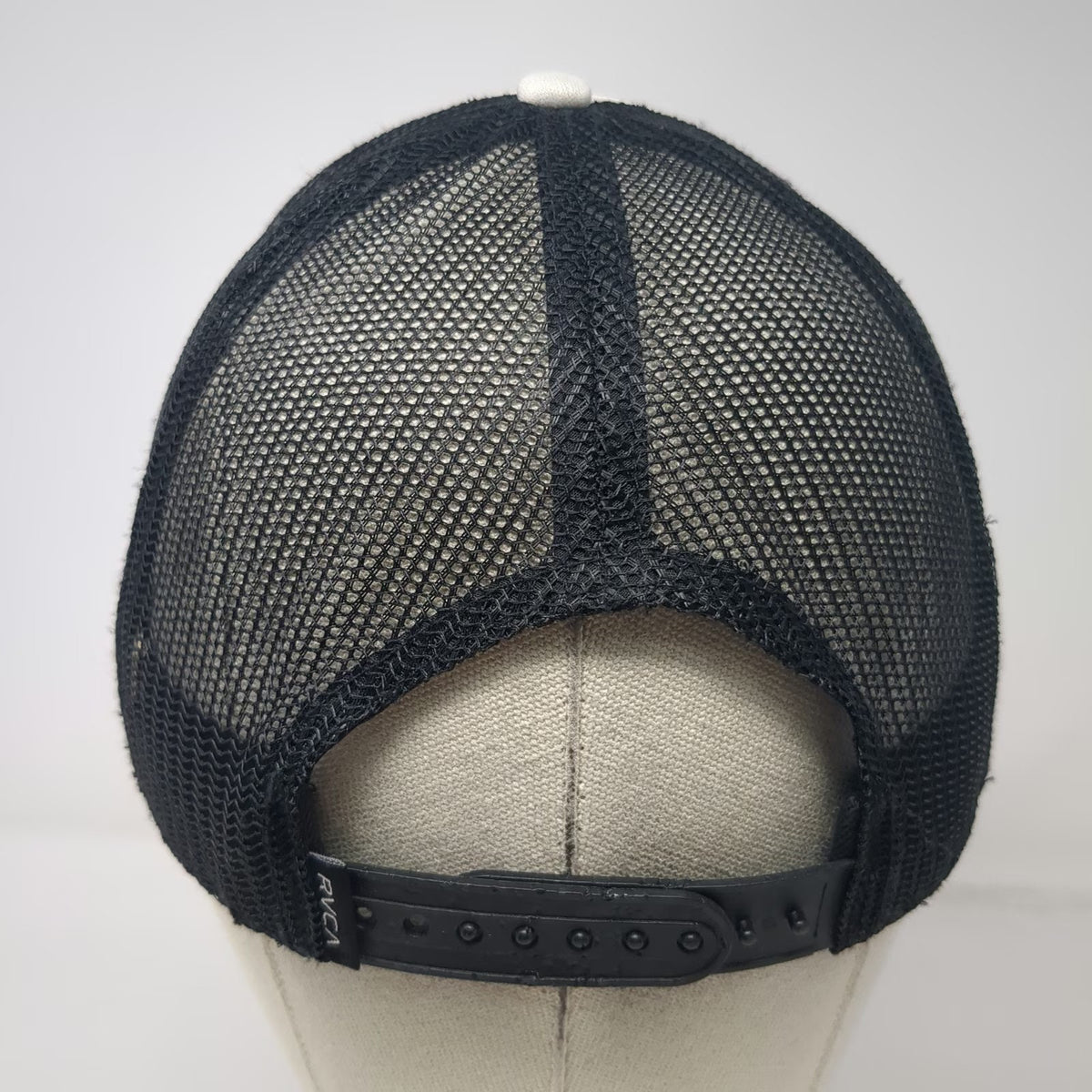 RVCA Trucker Hat Black One Size Mesh Back Snapback Foam Front Logo Patch