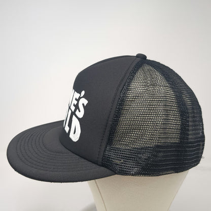 Wayne's World Movie Logo Black One Size Trucker Hat Snapback Foam Mesh Back