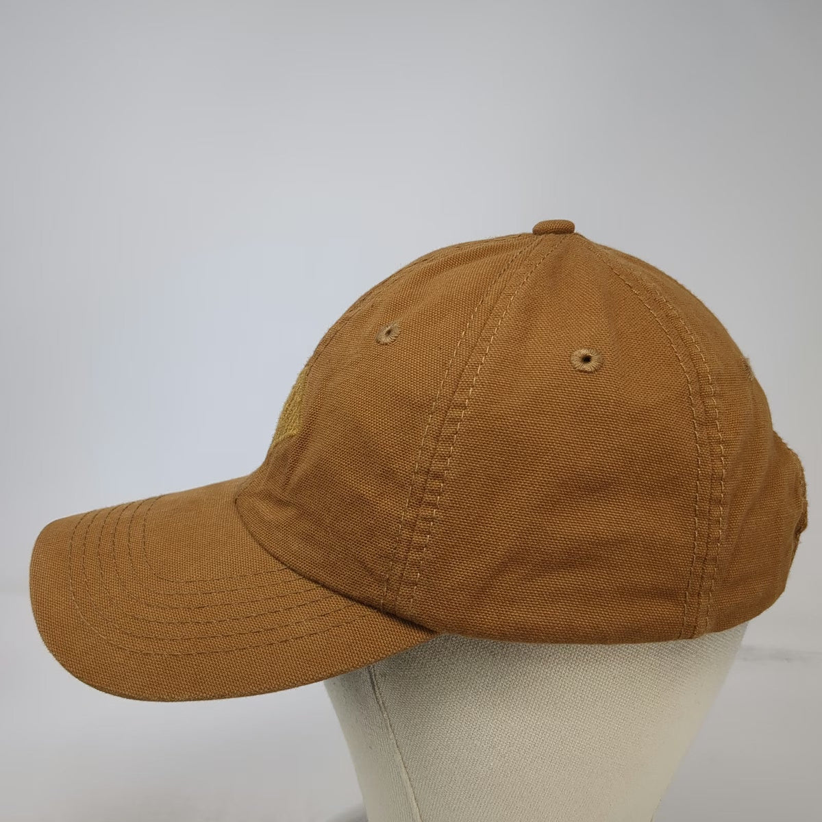 CAT Baseball Cap Brown One Size Tonal Logo Strapback Cotton Workwear Hat Heavy