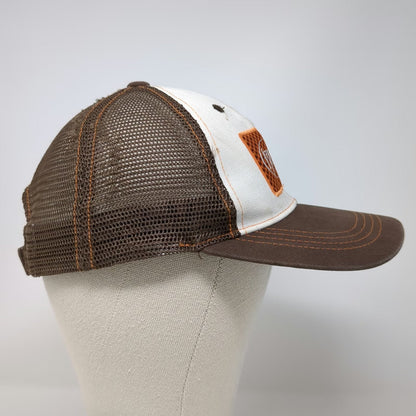 Costa Baseball Cap Brown One Size Fish Skeleton Patch Mesh Back Strapback Hat