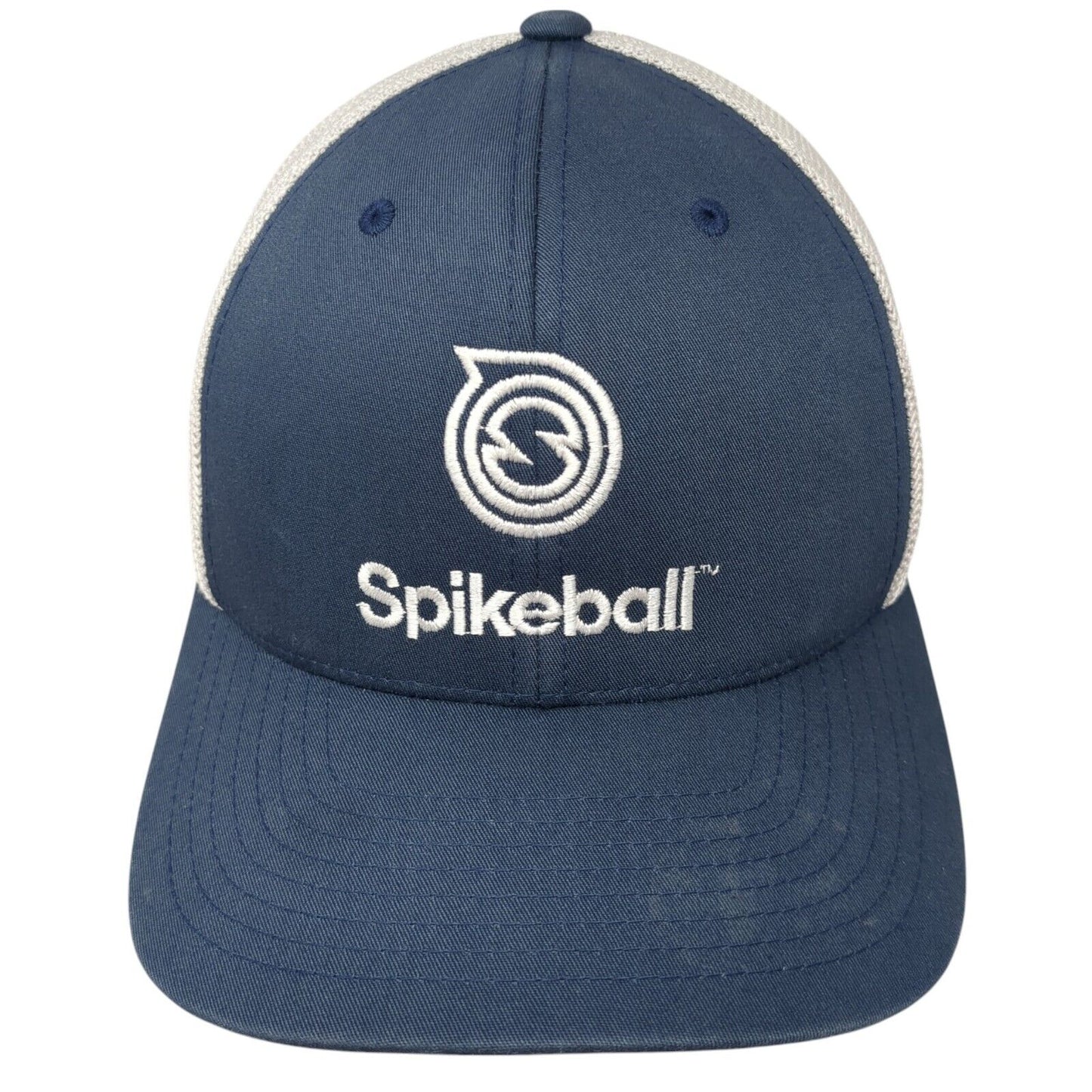 Spikeball Fitted Mesh Back Trucker Hat Blue One Size Stretch Yupoong