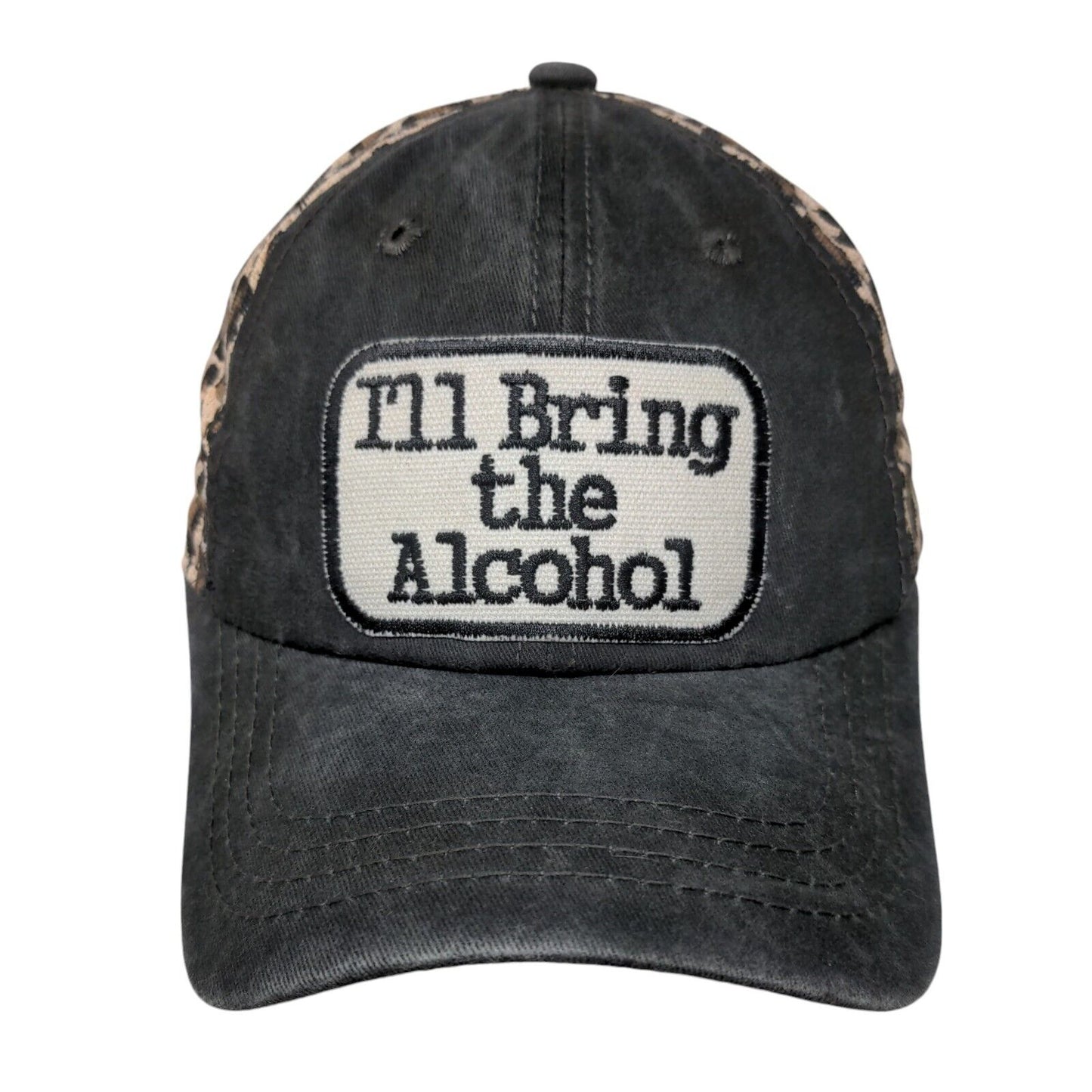 I'll Bring The Alcohol Strapback Hat Multicolor One Size Animal Print