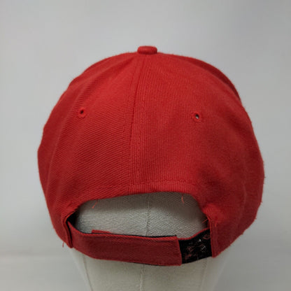 Unbranded Strapback Hat Red One Size Adjustable Vented Holes 6 Panel Blank