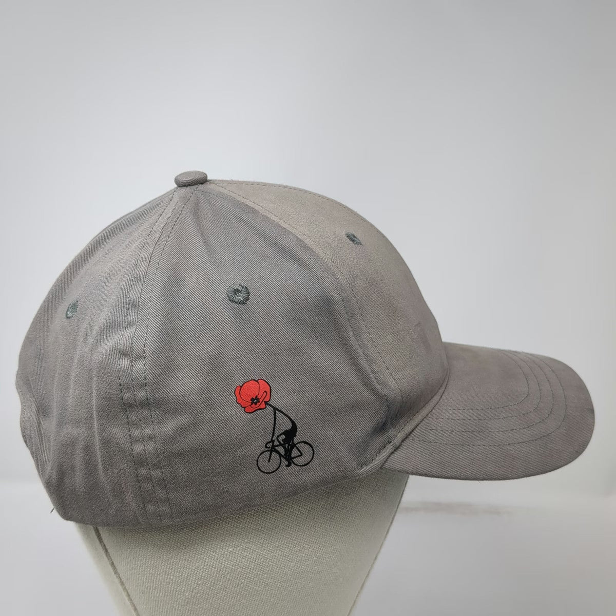 Pearl Izumi Baseball Cap Gray One Size Snapback Organic Cotton Poppy Biker Hat