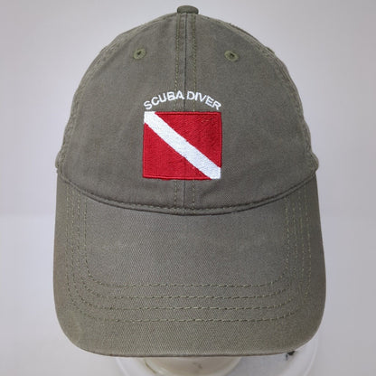 Scuba Diver Slideback Golf Hat Green One Size Adjustable Cap America