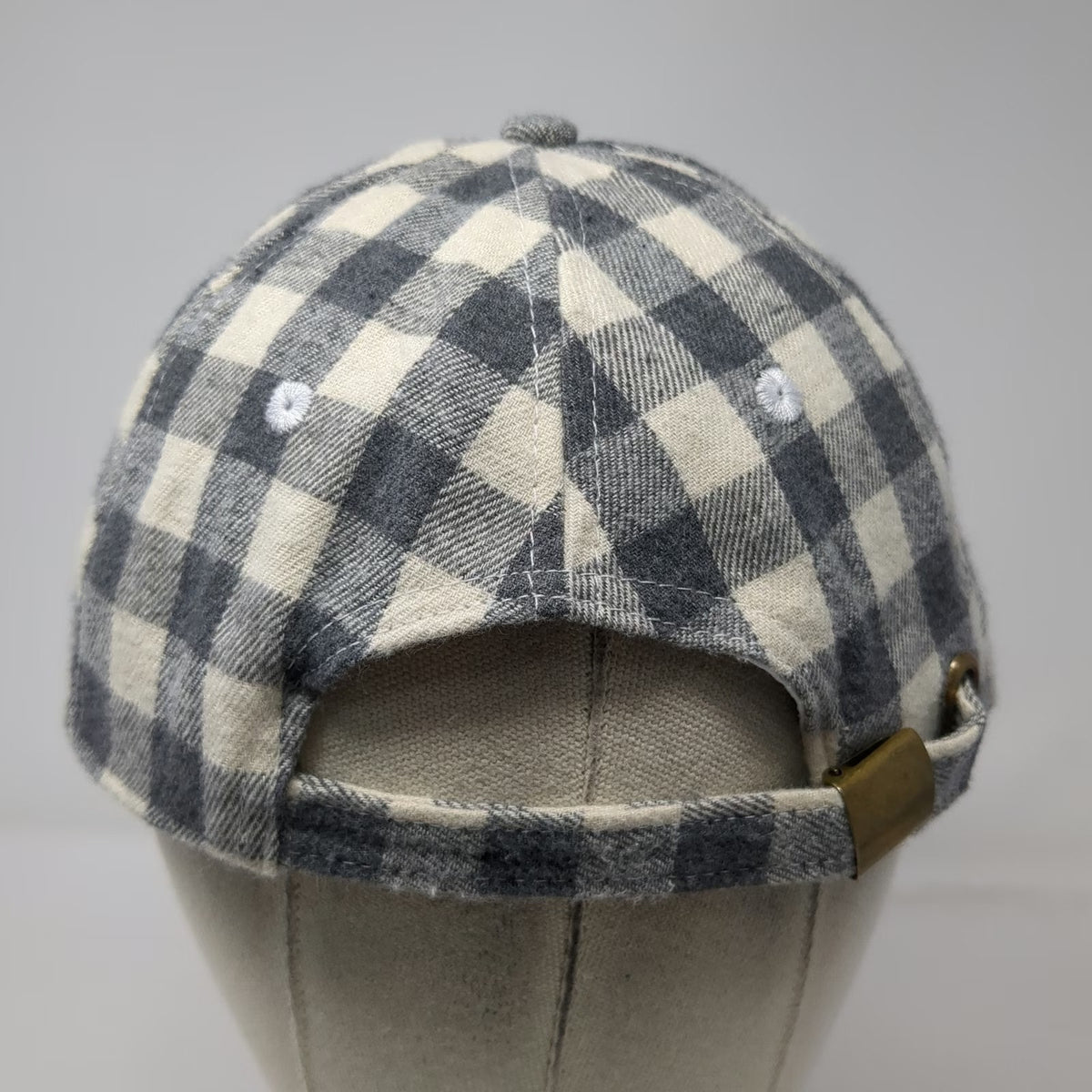 Cocus Pocus Baseball Cap Gray White One Size Buffalo Check Slideback Hat