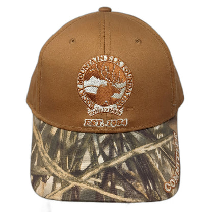 The Game Rocky Mountain Elk Foundation Committee Brown Camo Baseball Cap OS Hat