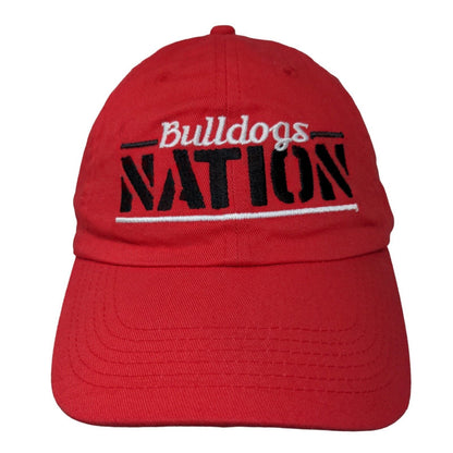 Bulldogs Nation Slideback Hat Red One Size Adjustable Embroidered Vented Holes