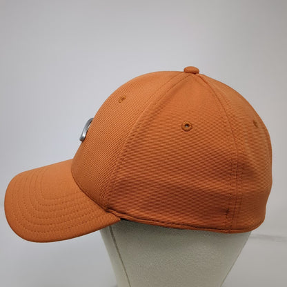 Oakley Baseball Cap Orange M Stretch Fit Curved Brim Hat Raised Metallic Logo