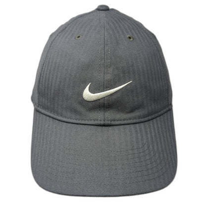 Nike Baseball Cap Gray OSFM Slideback Swoosh Golf Herringbone Curved Bill hat